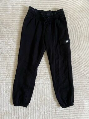 Reebok Black Kids Cargo Joggers with Logo Patch